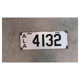 Porcelain Alabama license plate # 4132