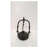 Antique wrought & cast iron 19th Century oil lamp