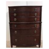 Mahogany Bow Front Chest on Chest