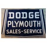 Porcelain Dodge - Plymouth Sales & Service sign