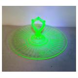 Vintage Mayfair Green Uranium Glass Tidbit  Tray