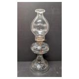 Antique pedestal oil lamp