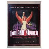 Indiana Amber Metal Beer Sign