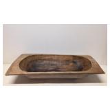 Vintage hand carved dough bowl