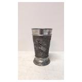 German Pewter raised relief scenes tumbler