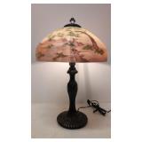 Vintage Reverse painted shade lamp