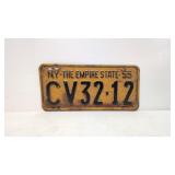 Original 1955 New York License Plate