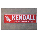 Kendall 2000 Mile Oil embossed metal sign