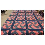 Blue & Pink Windmill quilt