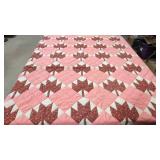 Peach maple leaf quilt