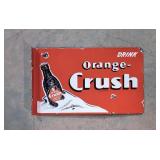 Porcelain Orange Crush Flange Sign