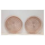 (2) Vintage Jeanette Pink Windsor platters
