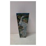Amia Hand painted Peacock vase