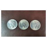 (3) 1923 Peace Dollars