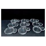(9) Vintage Fostoria crystal coasters with ashtray