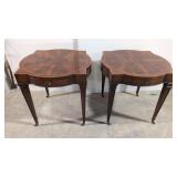 Weiman Heirloom Burl Mahogany end tables  pair