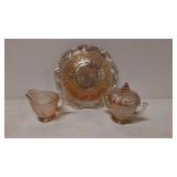 3 pcs. Iris & Herringbone marigold  iridescent