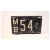 1951 New jersey License Plate # M/B 54 - 2