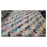 Vintage patchwork handmade tack quilt