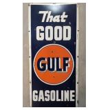 60' Porcelain Good Gulf Gasoline sign