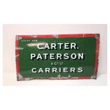 Vintage Porcelain Carter Paterson & Co., Sign