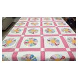 Antique Dresden Plate all hand made quilt