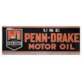 Embossed metal Penn - Drake Motor Oil sign