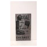 Antique painted metal 'Chesney Coal Co.,' sign