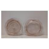 2 Pink Depression footed cake plates