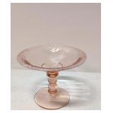 Vintage Pink Etched compote