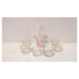 Vintage pink basket & 6 tea light holders