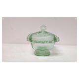 Antique Apple Green Indiana Glass Candy dish