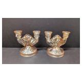 Vintage Iris & Herringbone 2 lite candle holders