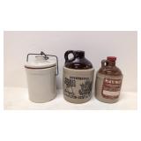 3 Crock advertising jugs