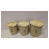 3 pc set vintage Yellow Tupperware Canisters
