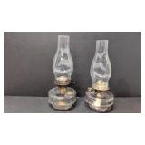 Two vintage oil lamps