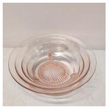 Vintage Pink Depression Footed Serving bowl