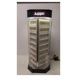 Vintage lighted Zippo Lighter revolving display