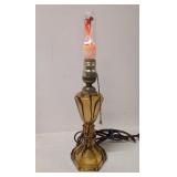 Vintage Art Deco Lady Bulb in Amber Lamp