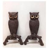 Antique Cast Iron Owl Dog Iron Fronts