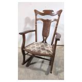 Antique oak arm rocker