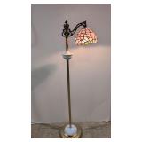 Stained leaded glass bridge lamp