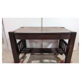 Antique dark oak library table / desk