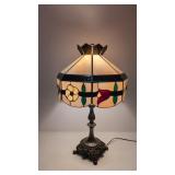 Leaded Slag Glass Floral Design lamp