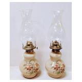 Pair 1980s Kaadan ltd. Oil lamps