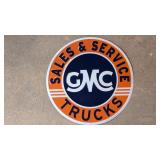 GMC Trucks Sales & Service Embossed metal sign
