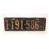 Original 1932 Illinois license plate # 1-191-586