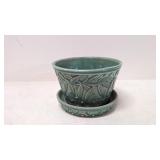 Vintage McCoy hobnail and leaves planter