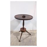 3 legged revolving top mahogany side table
