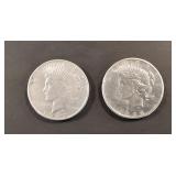 1922 and 1925 Peace dollars